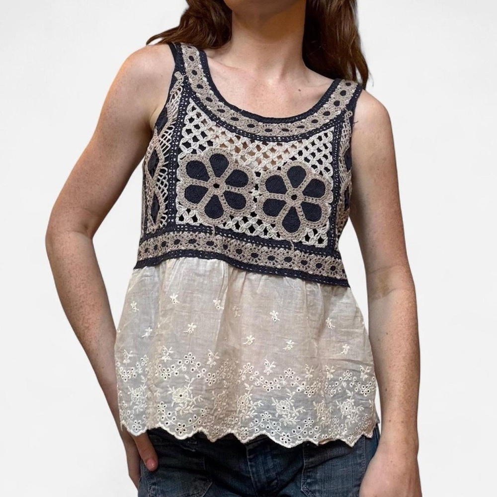Boho crochet floral top